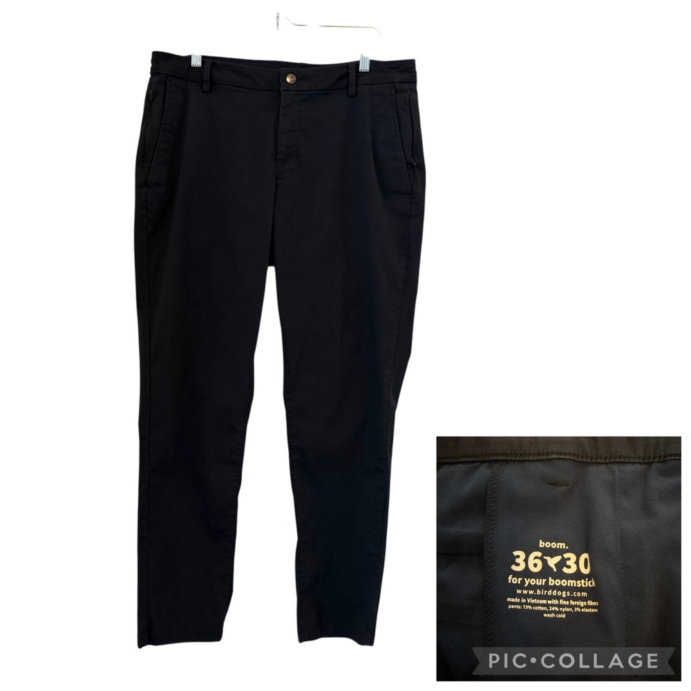 BirdDogs Boomstick Chino Pants Black Sz 36x30 Fit 34x29 Mens Comfortable Stretch